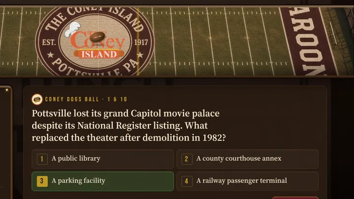 A 1925 question with the right answer lit green