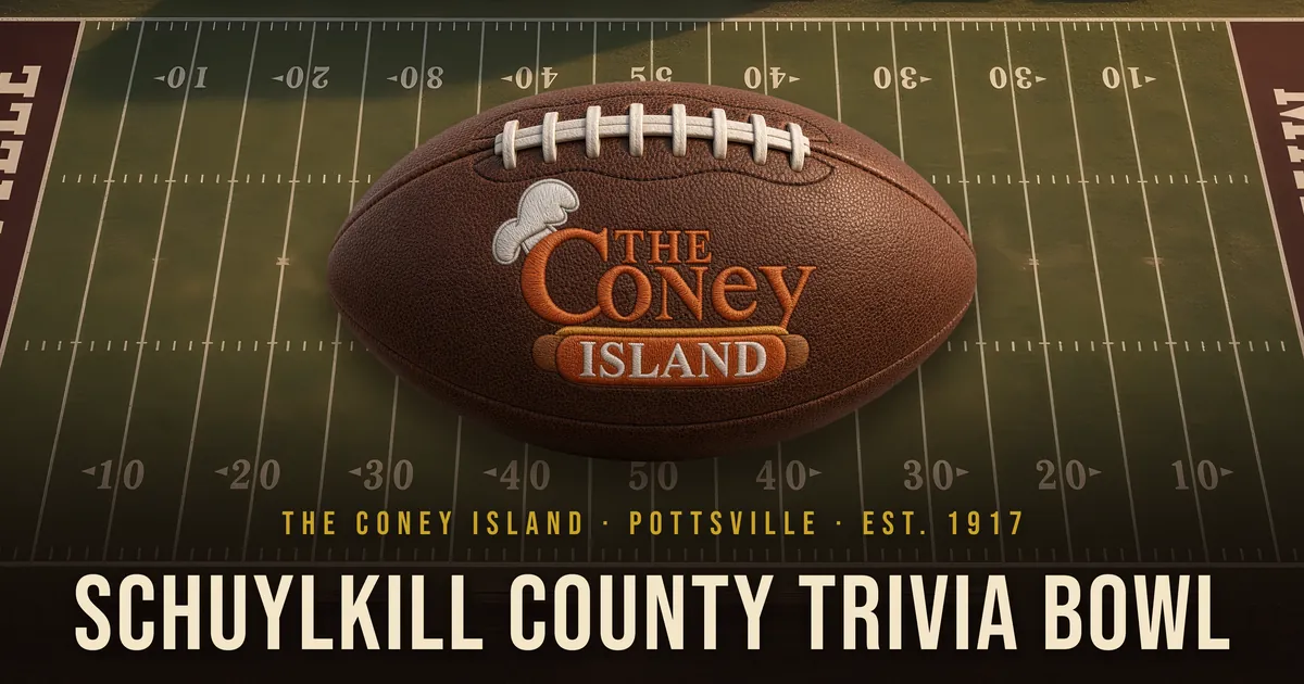 A Coney Island football on a floodlit field