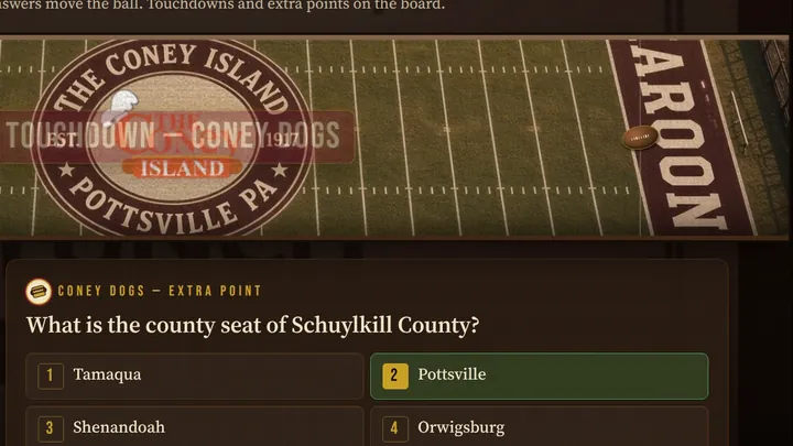 Touchdown across the field, and the extra point to come
