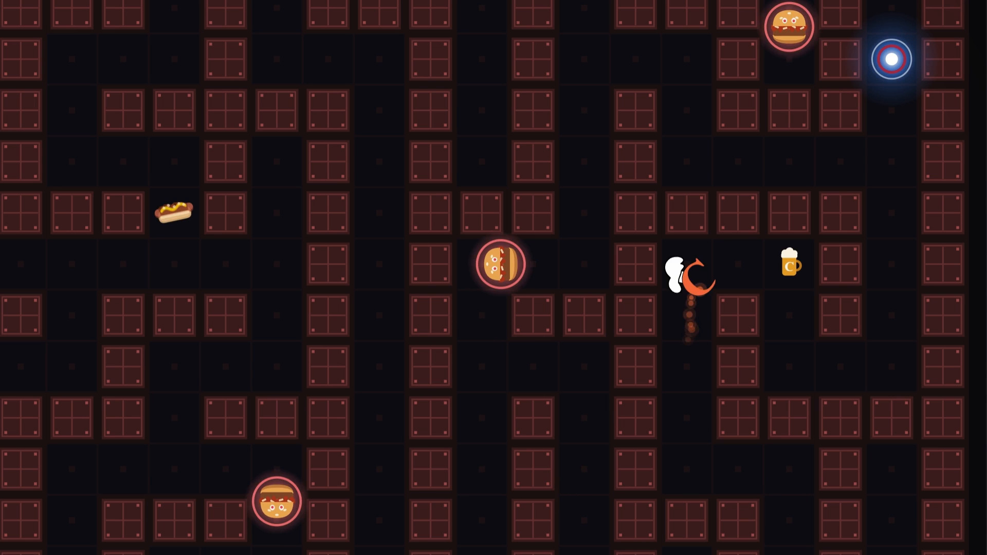 The Maze of Time: the runner clears a glowing maze while enemies close in.